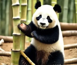 Panda eating bamboo